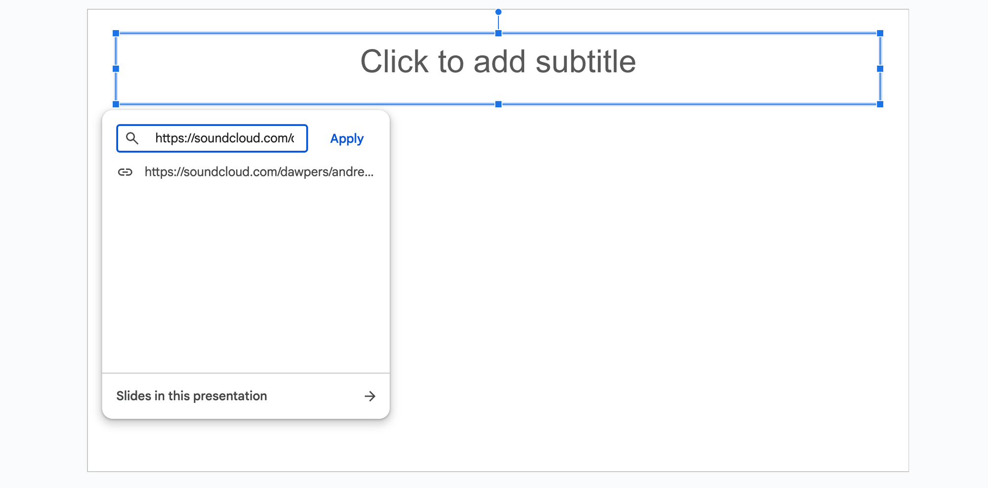 add audio url to google slides