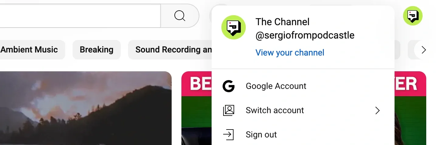 Sign in to your YouTube account and navigate to ‘View Your Channel’ to begin the process of changing your channel name