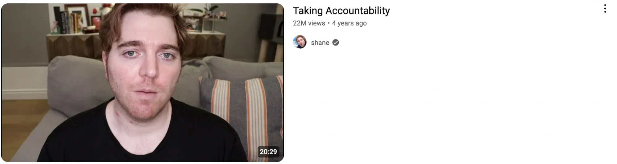 Screenshot of Shane Dawson's apology video on YouTube