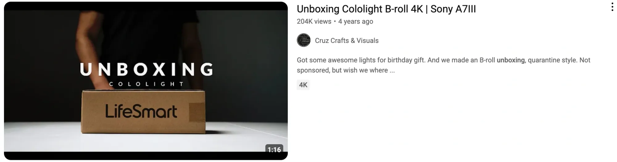 An image displaying a product being unboxed with detailed shots and captions on a faceless YouTube video.