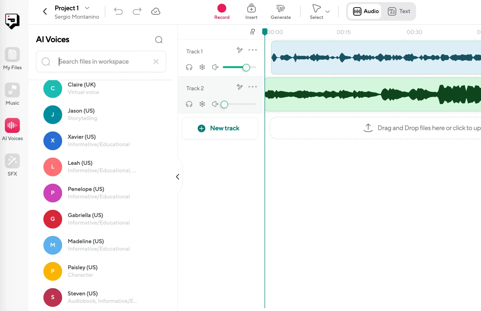 canva how to edit audio