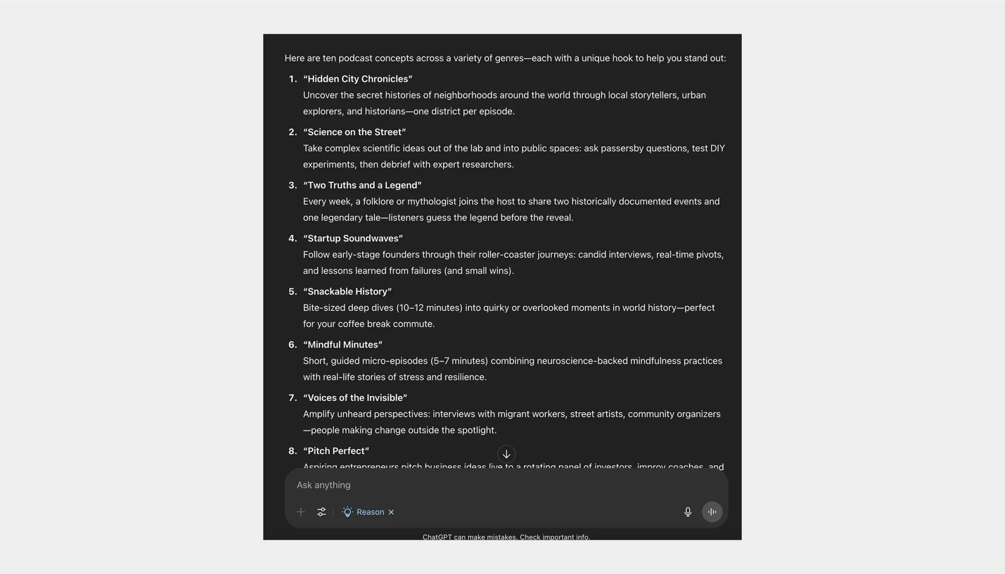 ChatGPT for brainstorming