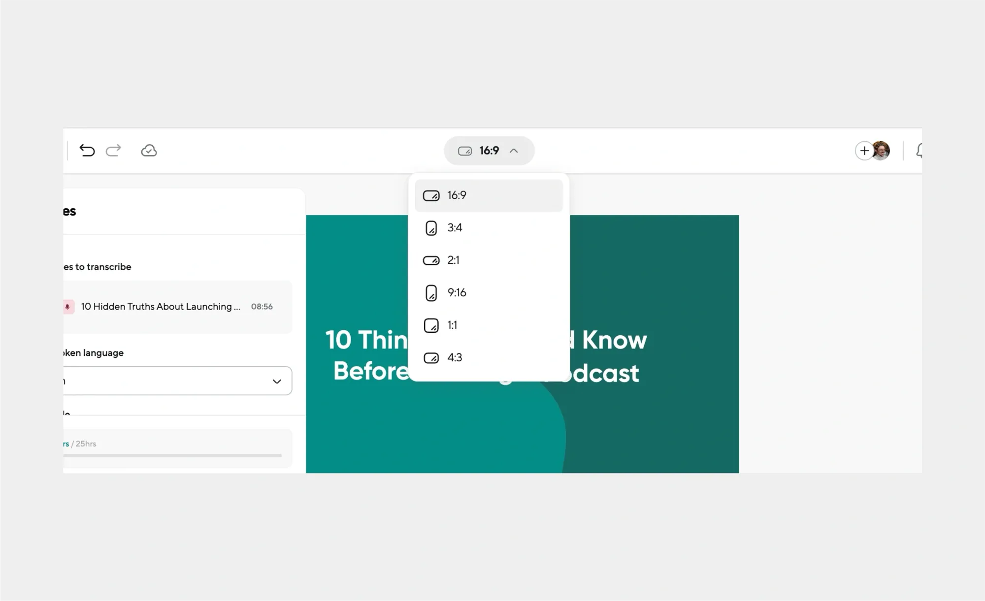 16:9 aspect ratio