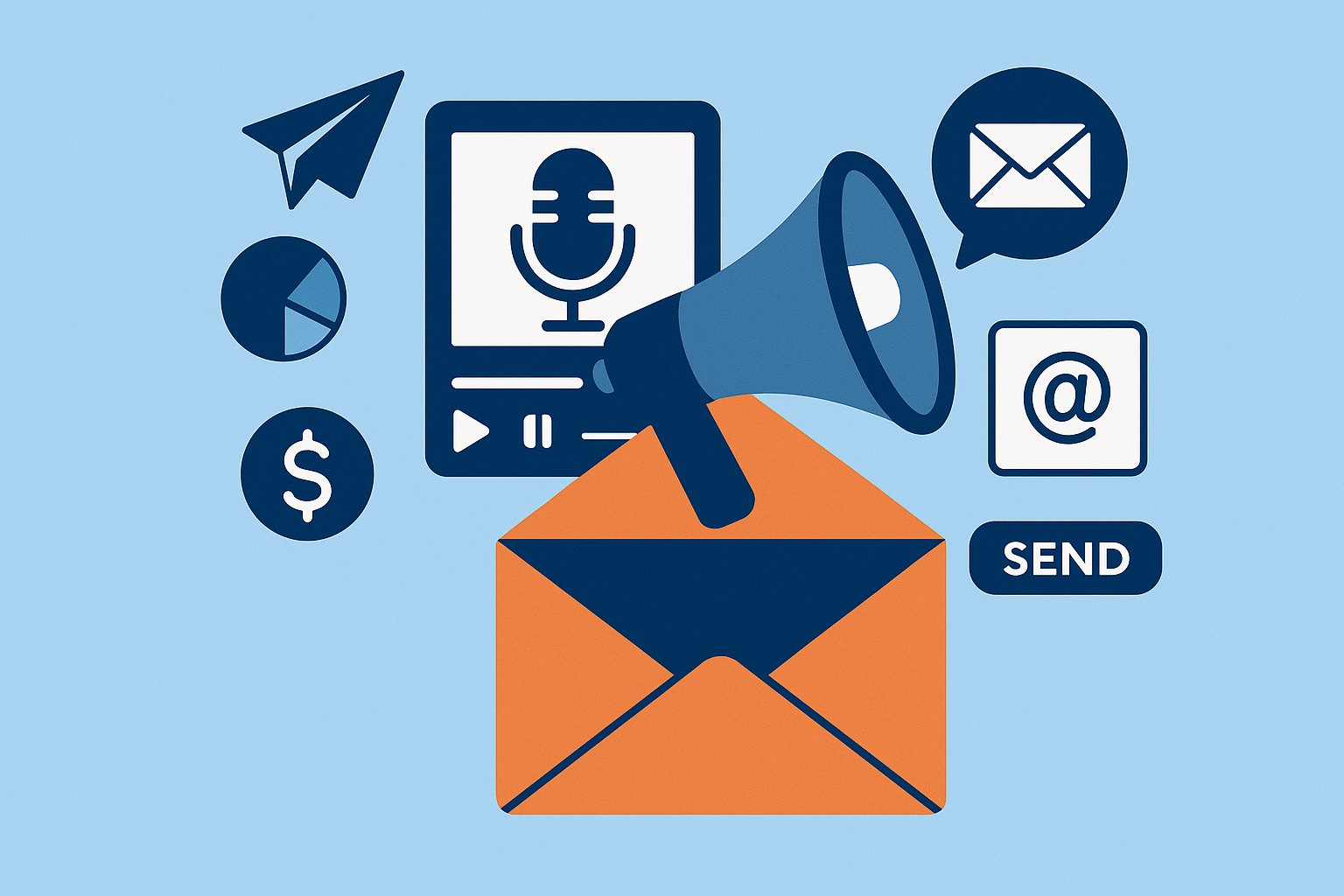 A megaphone and envelope with icons

AI-generated content may be incorrect.